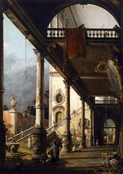  Canaletto Peintre - vue en perspective avec le portique Canaletto